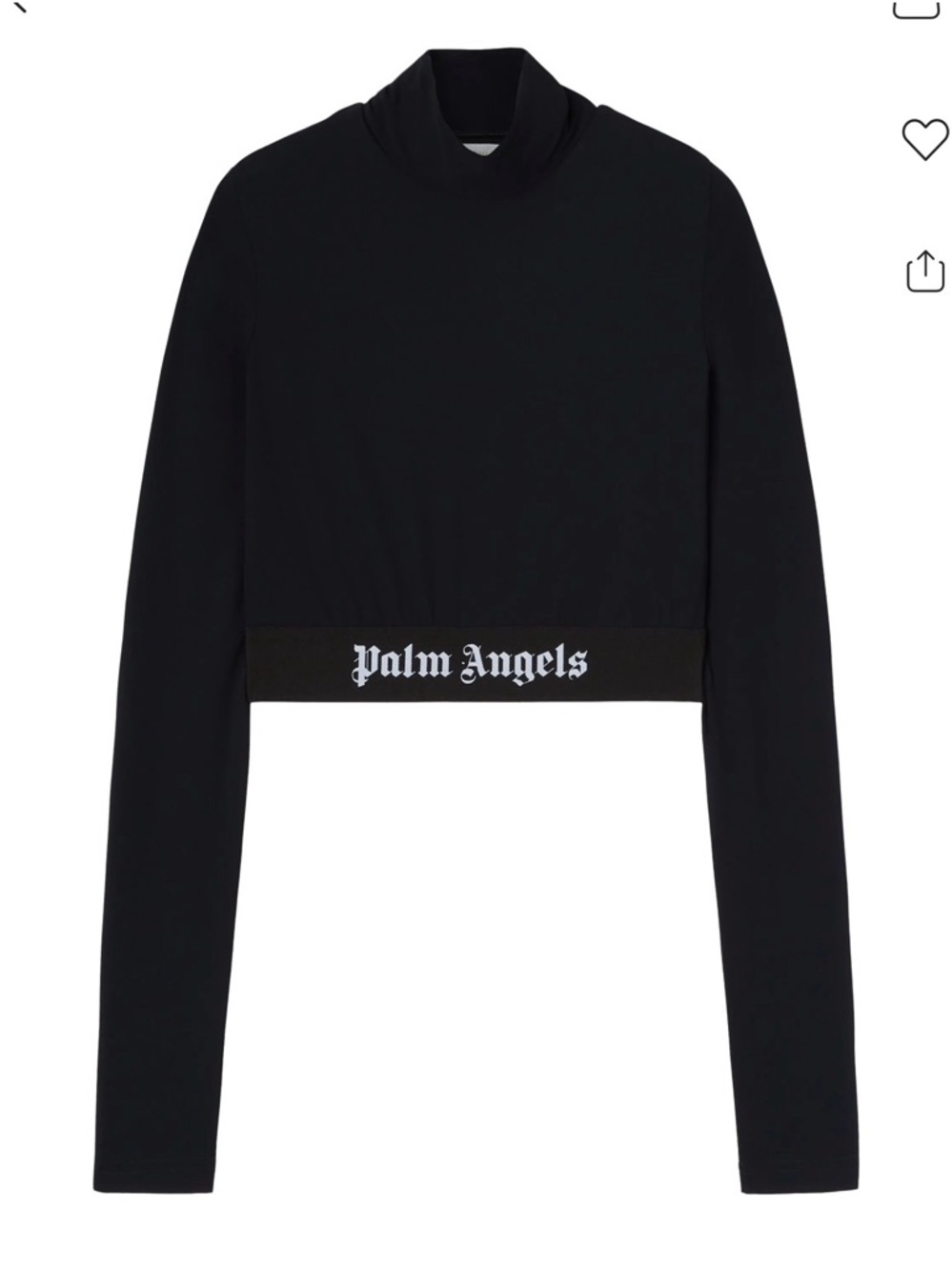 Palm Angels 
logo-underband mock-neck crop top